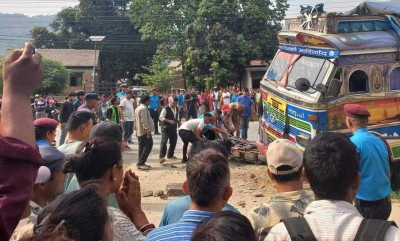 गजुरीमा ट्रक र मोटरसाइकल ठोक्किँदा एक जनाको मृत्यु, एक घाइते